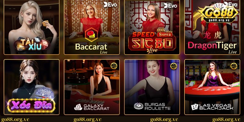 Game Go88 - Địa chỉ cá cược uy tín số 1 thị trường năm 2025 1 Game Go88 với hình thức live trực tiếp hấp dẫn, kịch tính