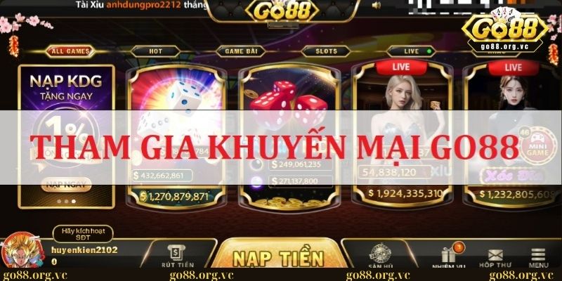 Khuyến mãi tại cổng game GO88: Cơ hội vàng không thể bỏ qua 1 Tham gia chương trình ưu đãi GO88 là lựa chọn tuyệt vời