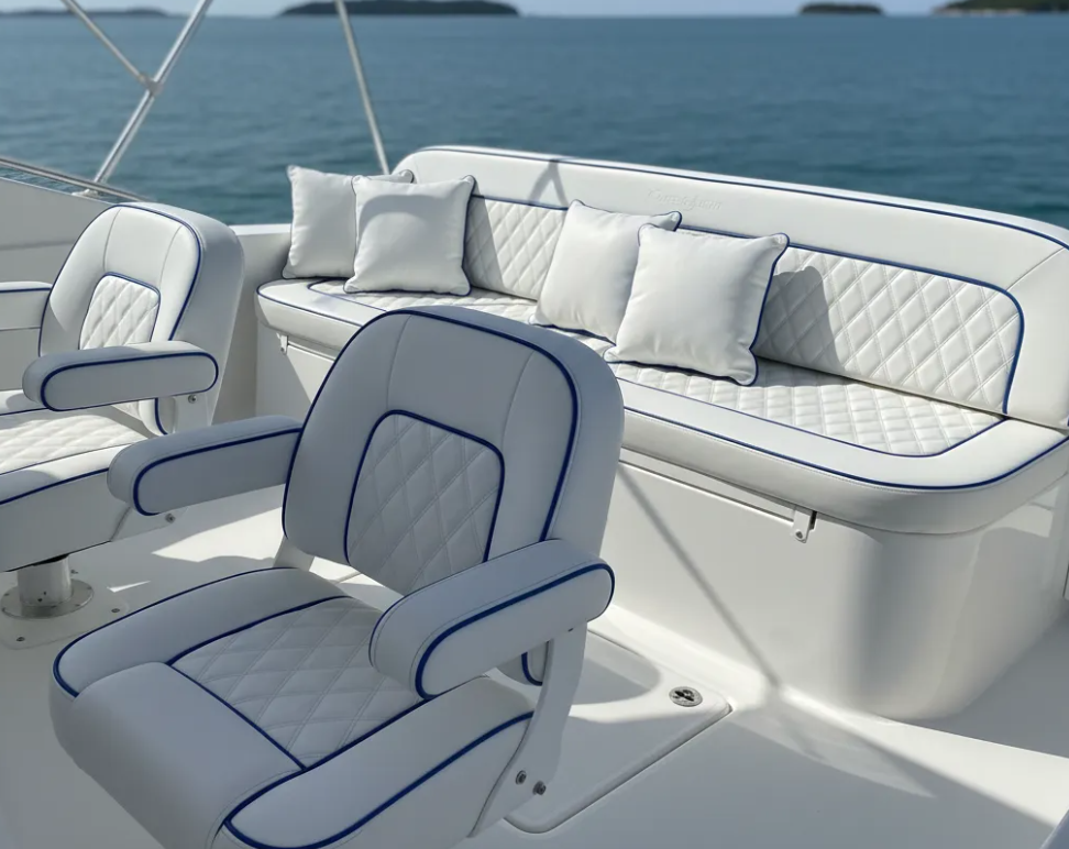 reupholstering a boat